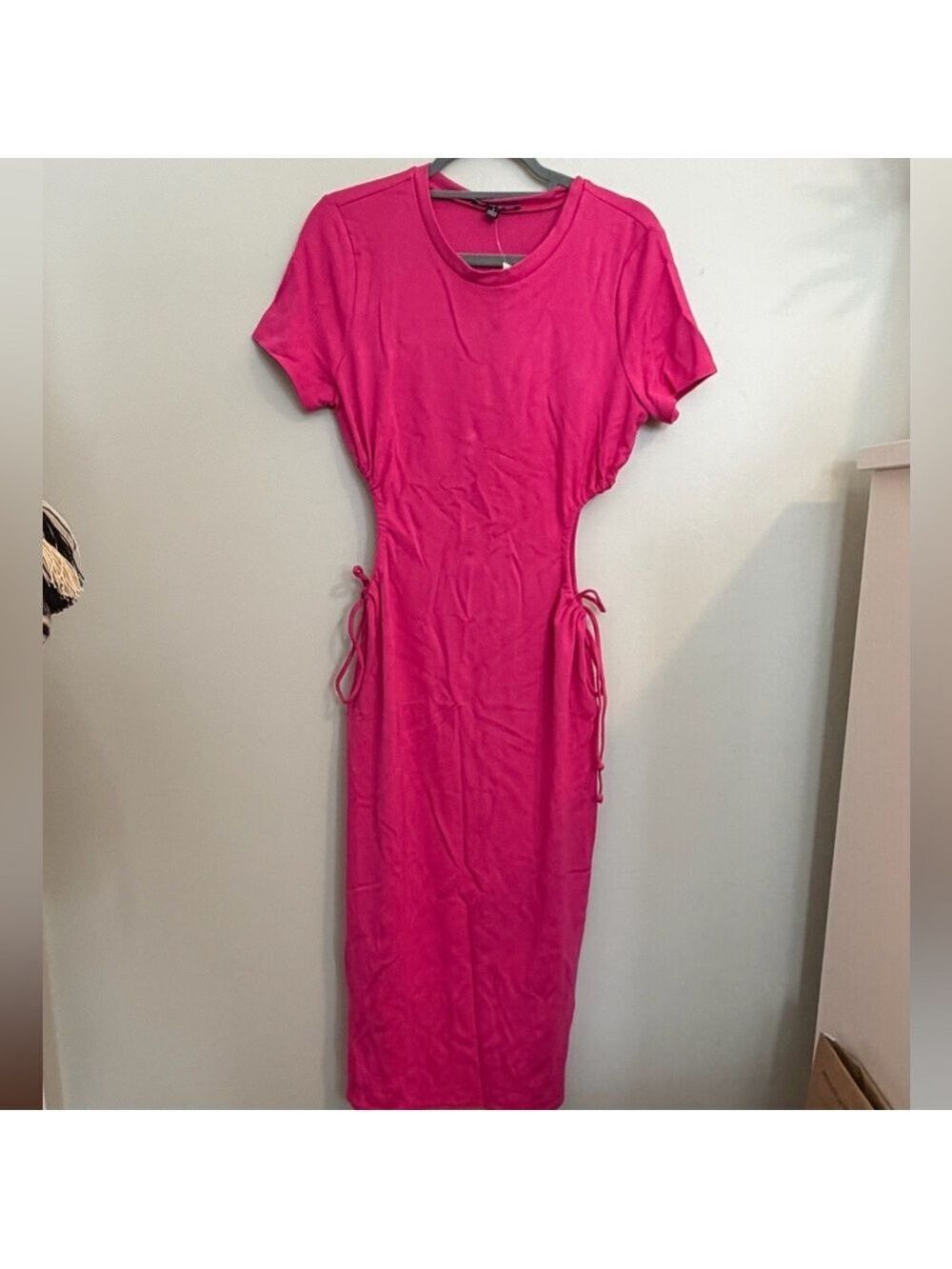 FORE Hot Pink Cut Out Midi Dress - Picture 5 of 7